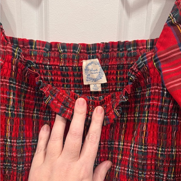 Blue Rain Red Plaid Dress XL - Picture 3 of 4